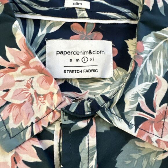 PDC PAPER DENIM CLOTH Poplin Mens Button Up Shirt L Short Sleeve - Picture 3 of 3